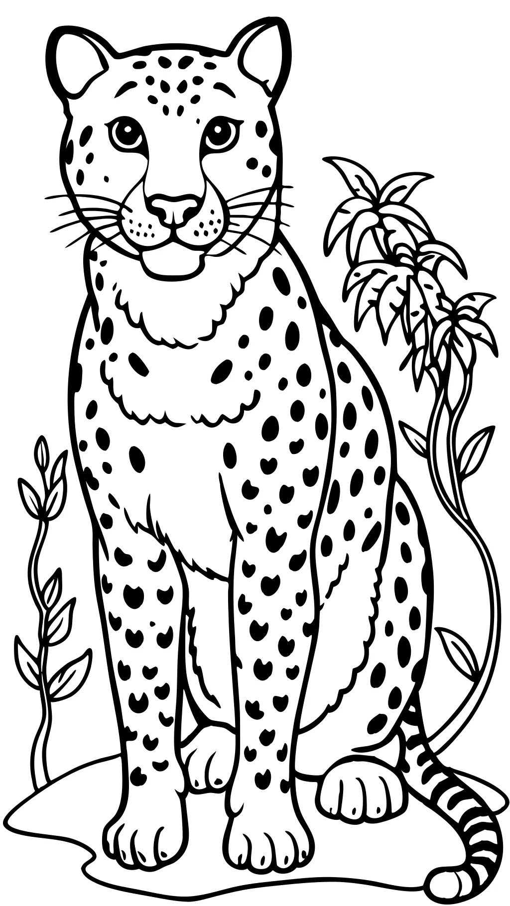 Página para colorear de leopardo